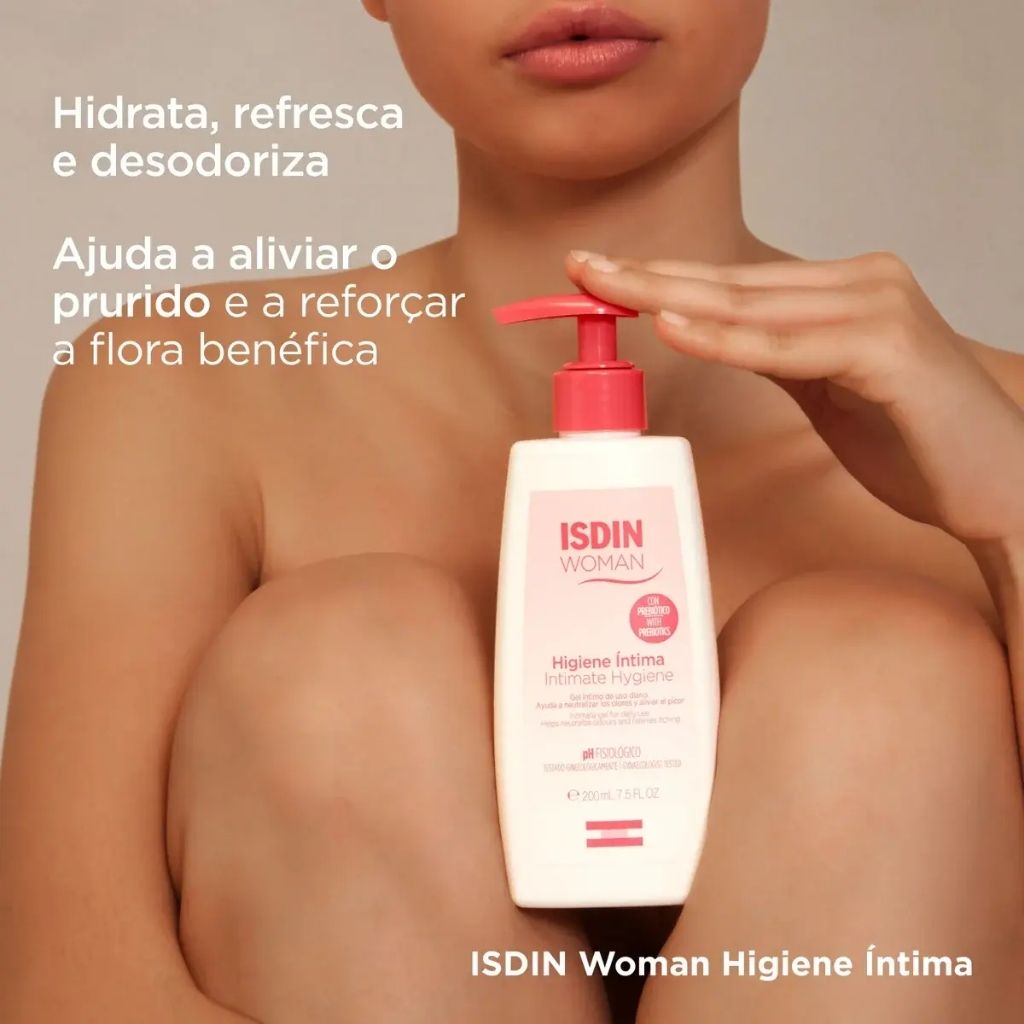 Isdin Woman Gel Higiene Íntima Neutraliza Odores E Alivia Comichão 200ml