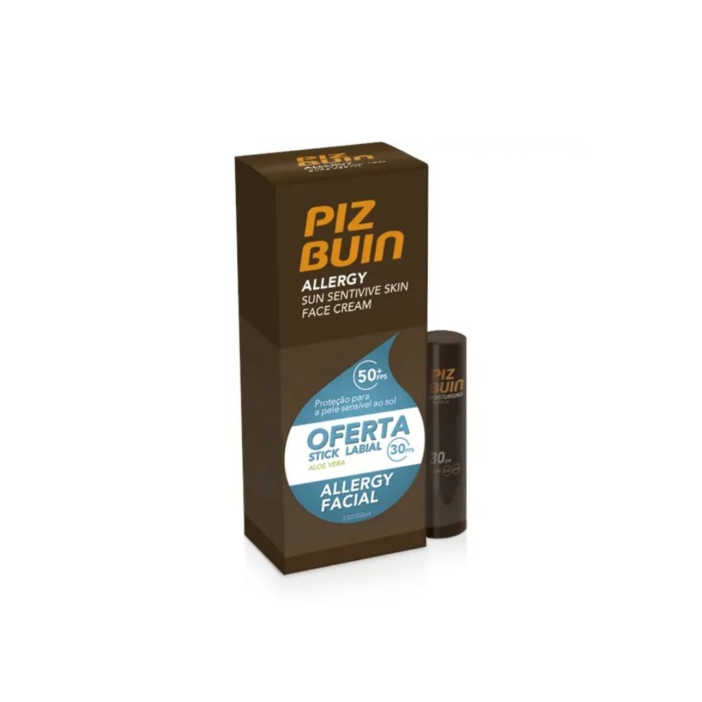 Piz Buin Allergy Creme de Rosto SPF50+ 50ml + Oferta Stick Labial SPF30 4.9g