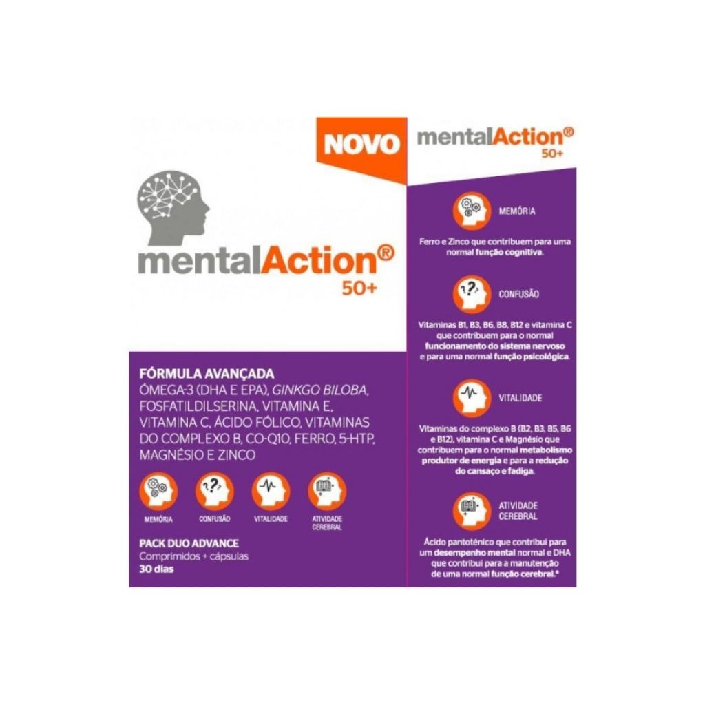 Mentalaction 50+ Função Cerebral E Memória 30+30 Comprimidos