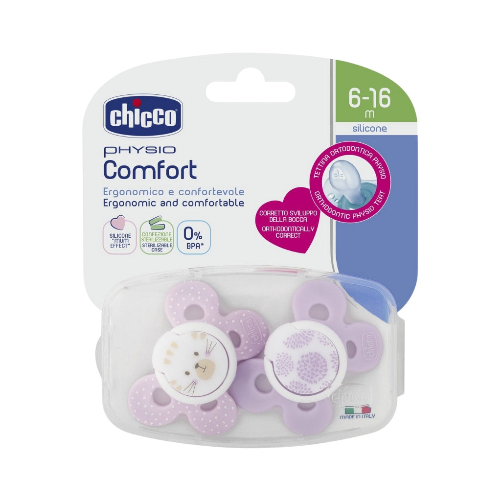 Chicco Physio Comfort Chupeta Silicone Meinina 6-16M 2 Unidades