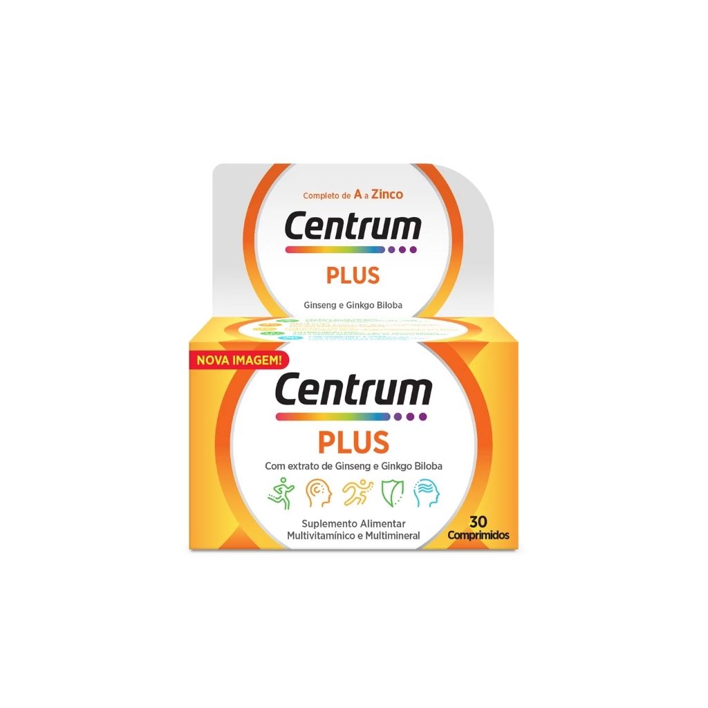 Centrum Plus Ginseng & Ginkgo Desempenho Mental E Físico 30 Comprimidos
