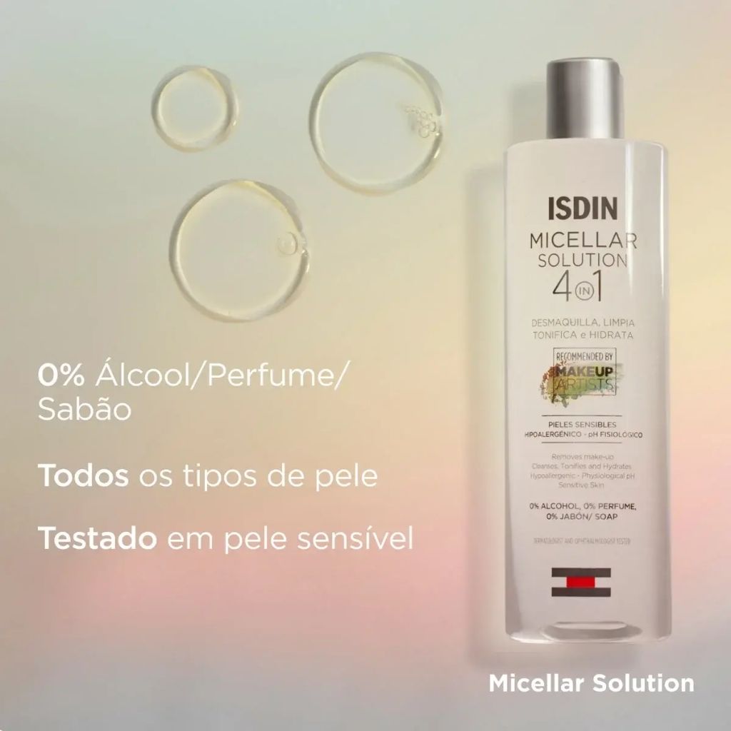 Isdin Solução Micelar Limpa Desmaquilha Tonifica E Hidrata 400ml