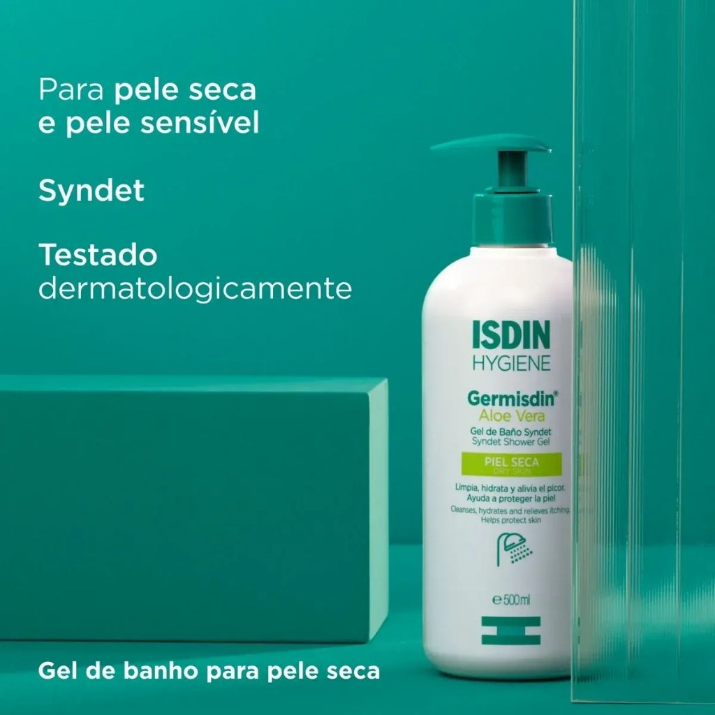 Isdin Germisdin Aloe Vera Gel De Banho Higiene Para Pele Seca 500ml