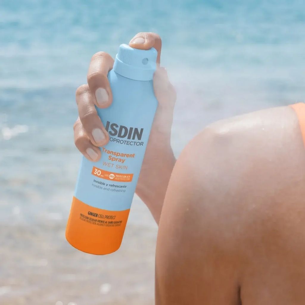 Isdin Fotoprotector Transparent Spray Wet Skin Proteção Solar Corpo Spf30 250ml