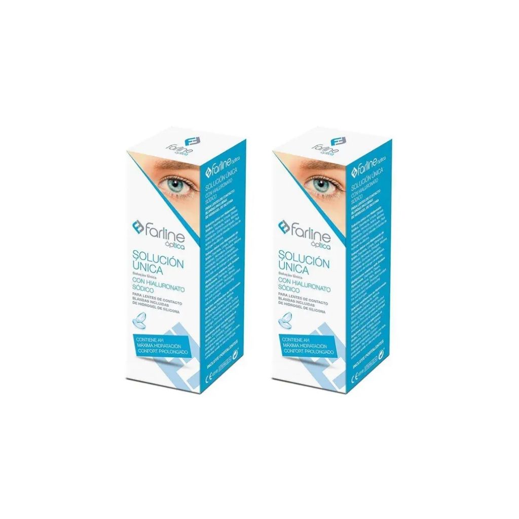 Farline Optica Solução Única Lentes De Contacto Com Ácido Hialurónico 60ml X2