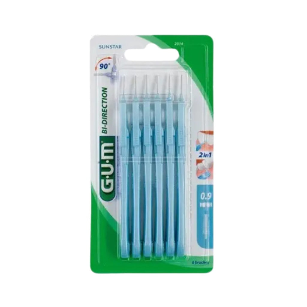Gum Pack 6 Escovas Interdentais Trav-Ler Bi-Direction 2314 0.9Mm