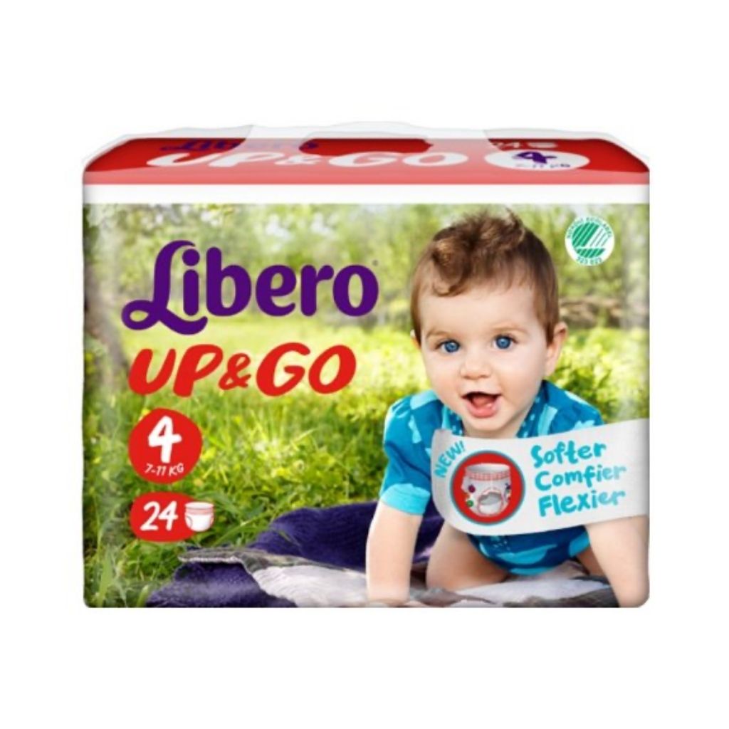 Libero Up & Go Fraldas Cueca T4 7-11Kg 24 Fraldas
