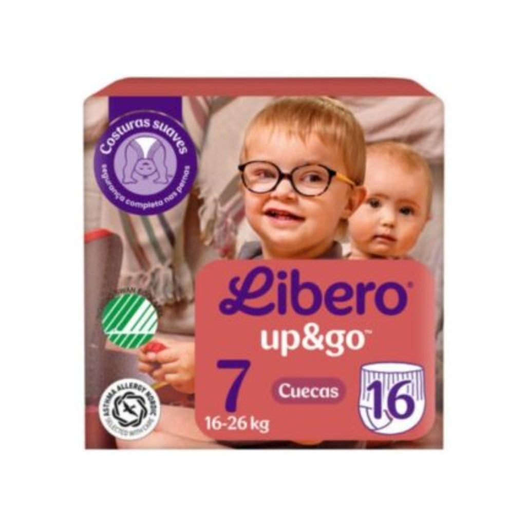 Libero Up&Go Cueca Fralda Tamanho 7 16-26kg 16 Unidades