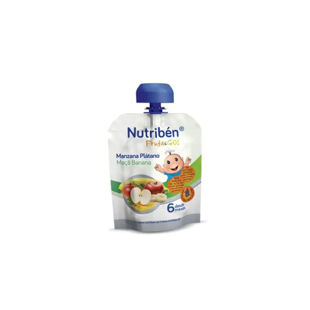 Nutribén Fruta Go Pure Boião De Fruta Maçã E Banana 90G