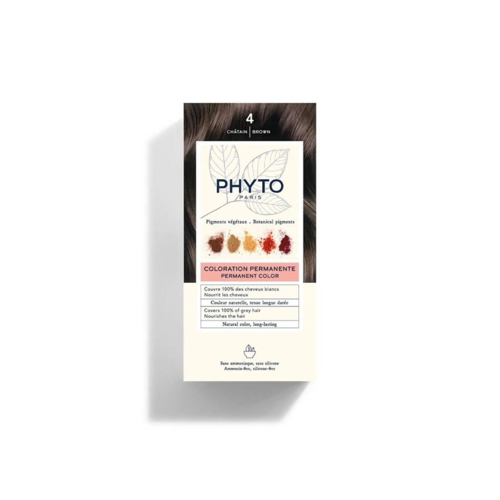 Phyto Phytocolor Coloração Kit Cobre 100% Cabelos Brancos 4 Castanho
