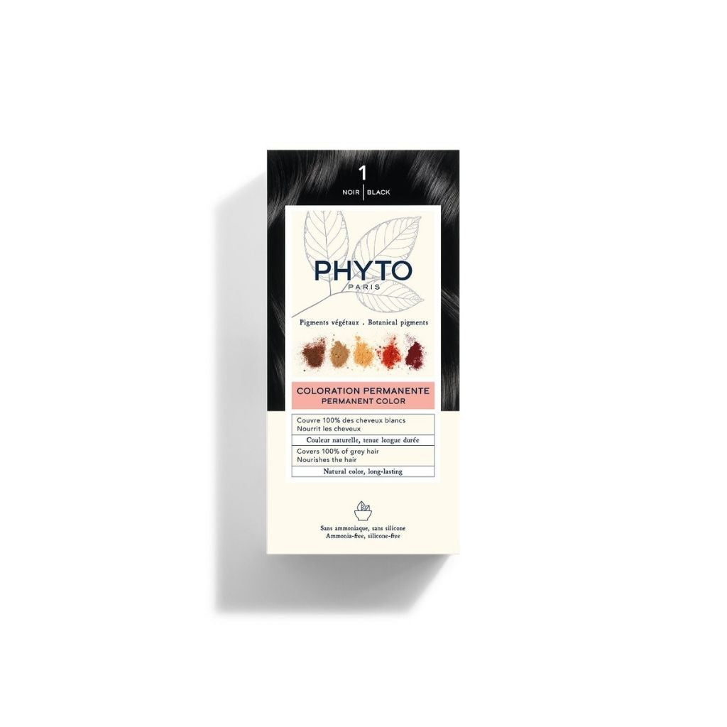 Phyto Phytocolor Coloração Permanente Preto 1 Cobertura De Cabelos Brancos