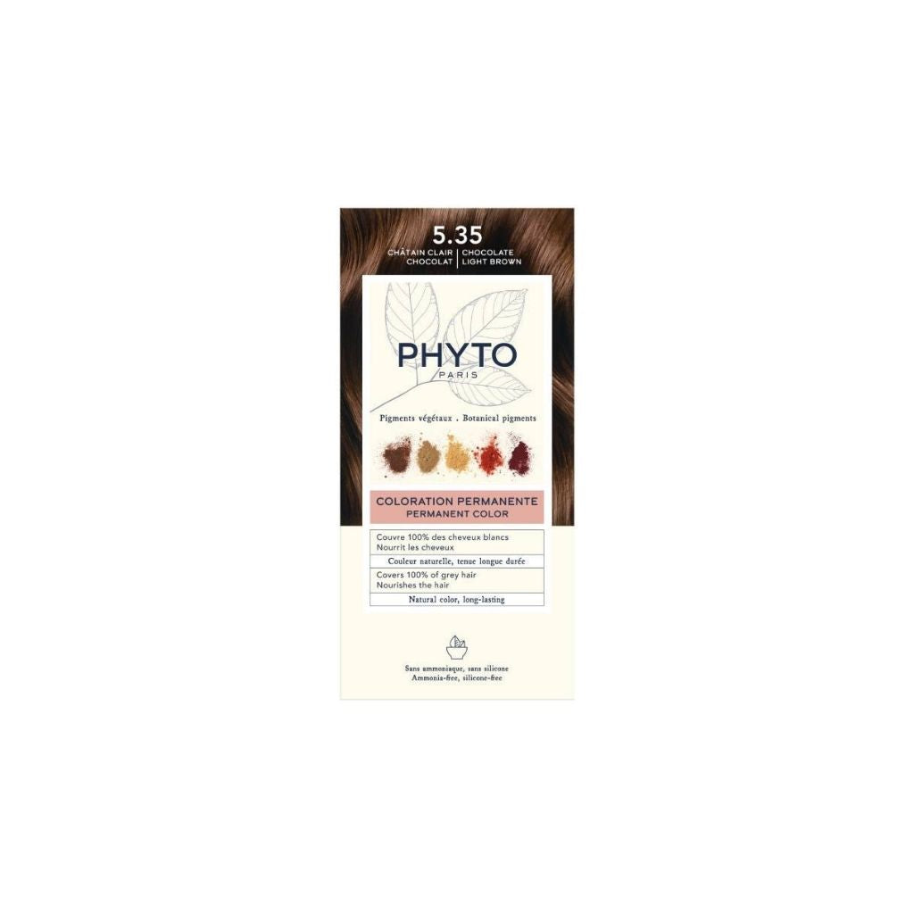 Phyto Phytocolor Coloração Permanente Castanho Claro Chocolate 5.35