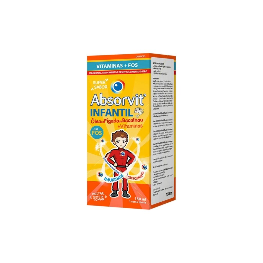 Absorvit Infantil Emulsão Óleo Fígado Bacalhau E Vitaminas 150ml