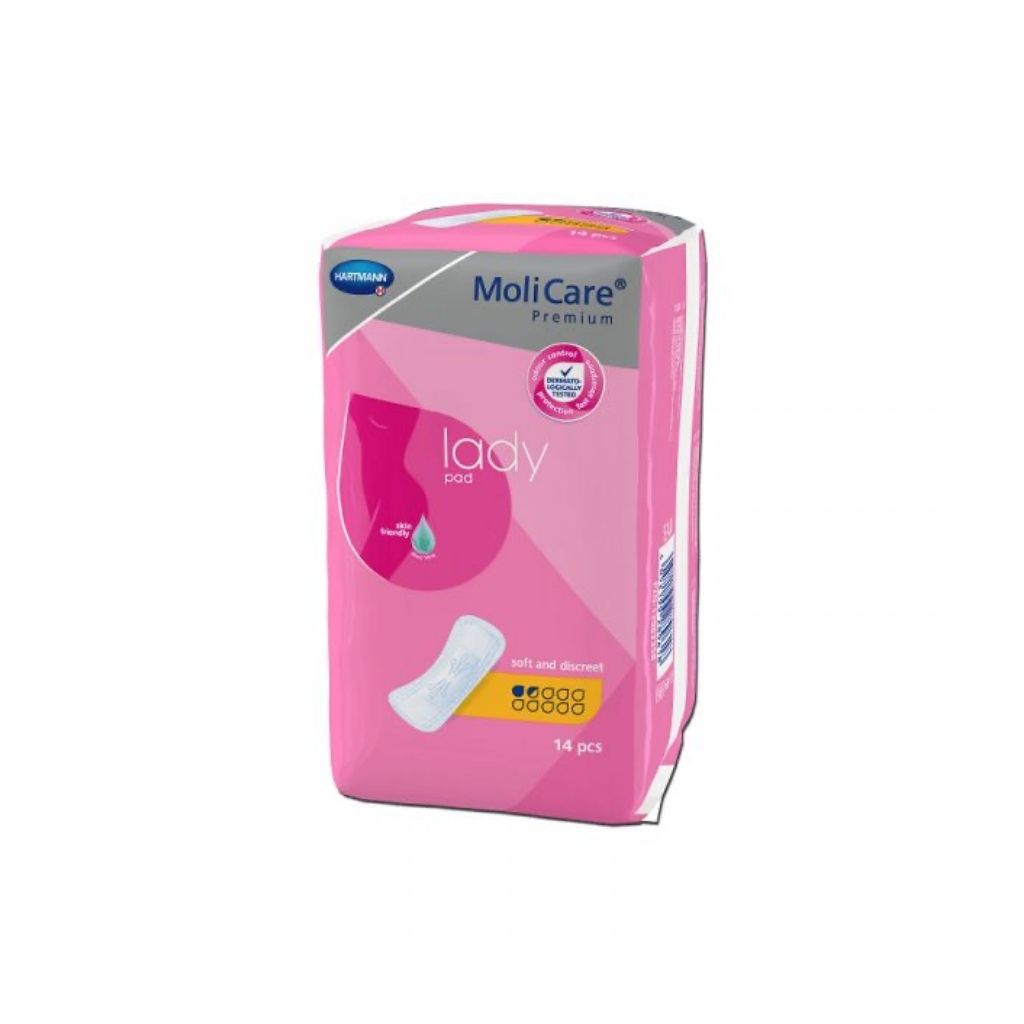 Molicare Premium Lady Pad Penso Incontinência Ligeira 1,5 Gotas 14 Unidades