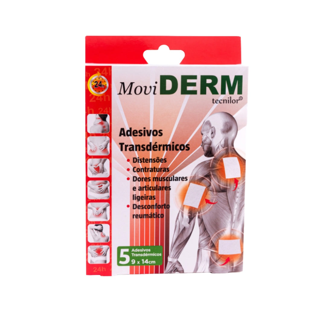 Moviderm Adesivo Transdérmico Alívio Dores Musculares E Articulares 9X14Cm X5 Unidades