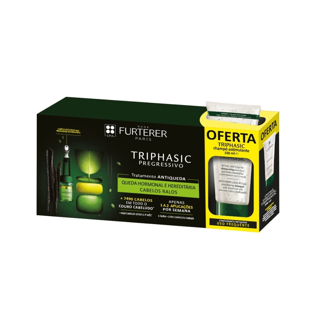 René Furterer Triphasic Progressive Ampolas Antiqueda Com Oferta Champô Triphasic