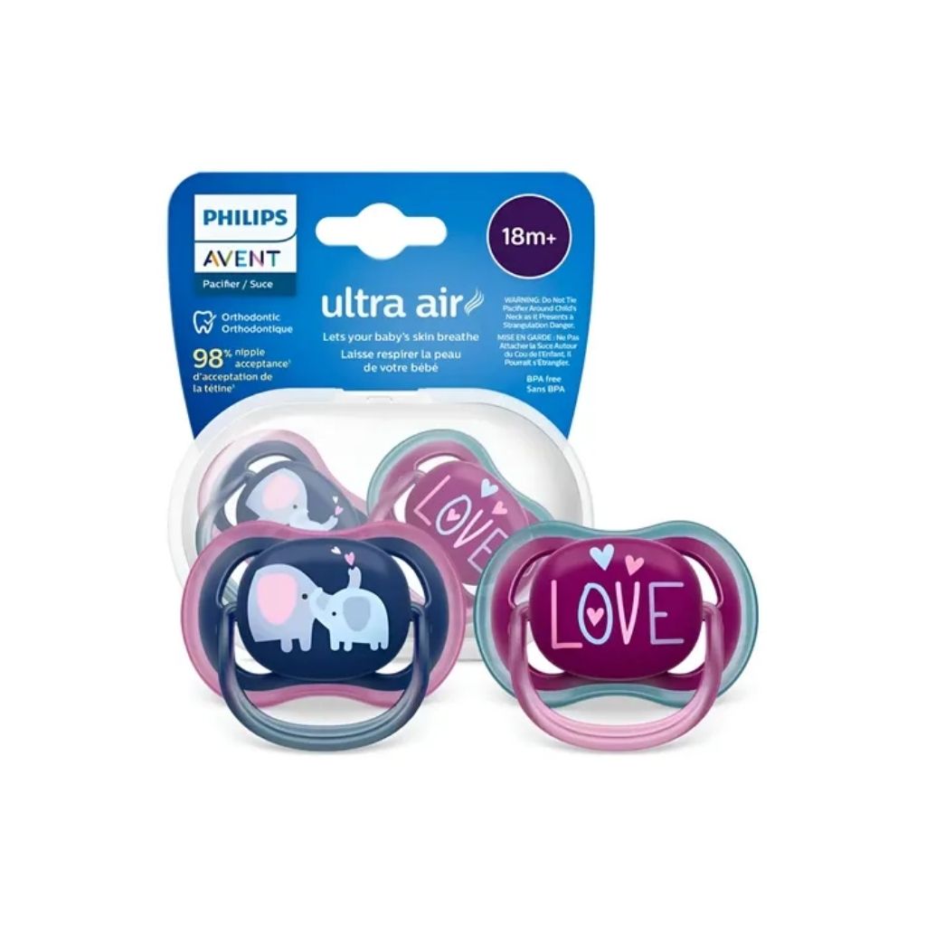 Philips Avent Ultra Air Chupeta de Silicone Menina 18M+ 2 unidades