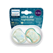 Philips Avent Ultra Air Night Time Chupeta 0-6M Menino 2 Unidades