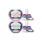 Philips Avent Ultra Air Nighttime Chupeta de Silicone 6-18m Menina 2 unidades