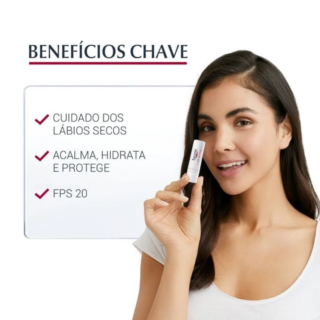 Eucerin Lip Active Batom Protetor Labial Proteção Spf14