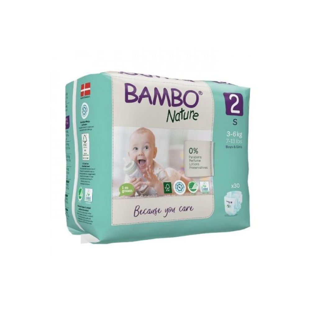 Bambo Nature Fraldas Tamanho 2 (3-6Kg) 30 Unidades