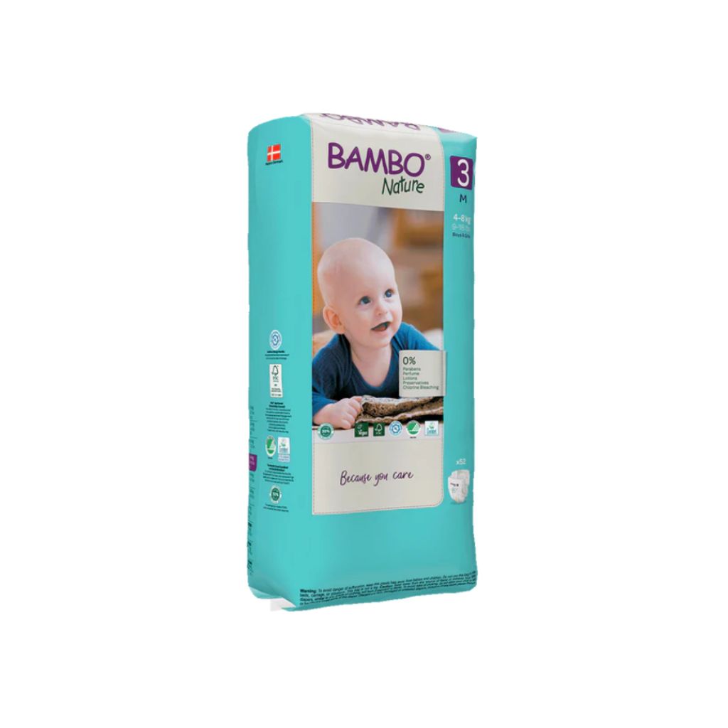 Bambo Nature Fraldas Tamanho 3 (4-8 Kg) 52 Unidades