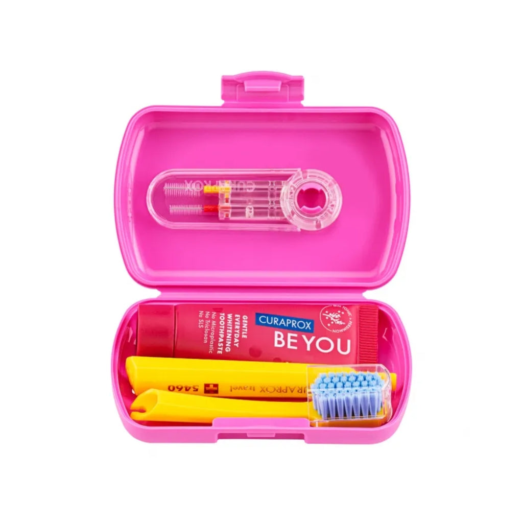 Curaprox Kit Challenger Kit De Viagem Higiene Oral Rosa Claro