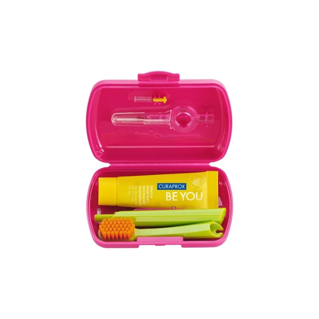 Curaprox Ortho Kit Viagem Cuidado Ortodôntico Rosa