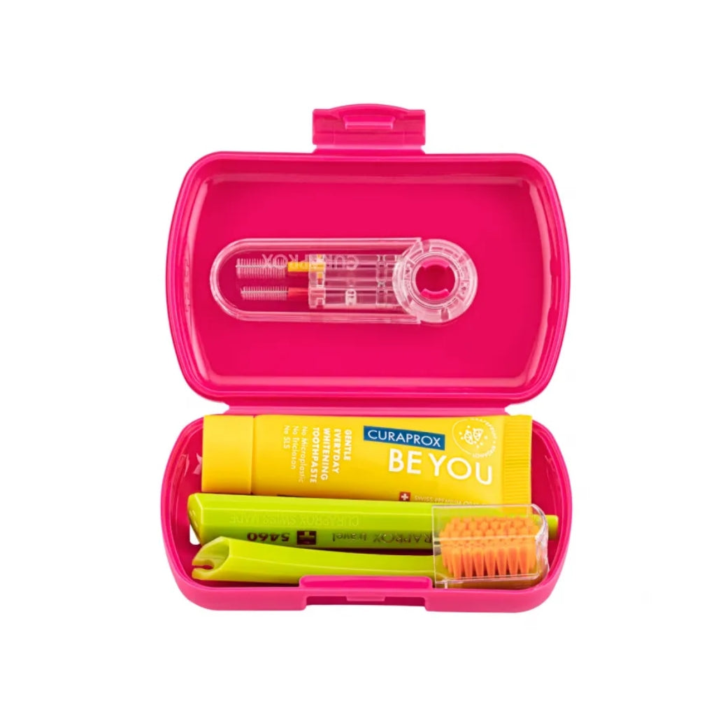 Curaprox Ortho Kit Viagem Cuidado Ortodôntico Rosa