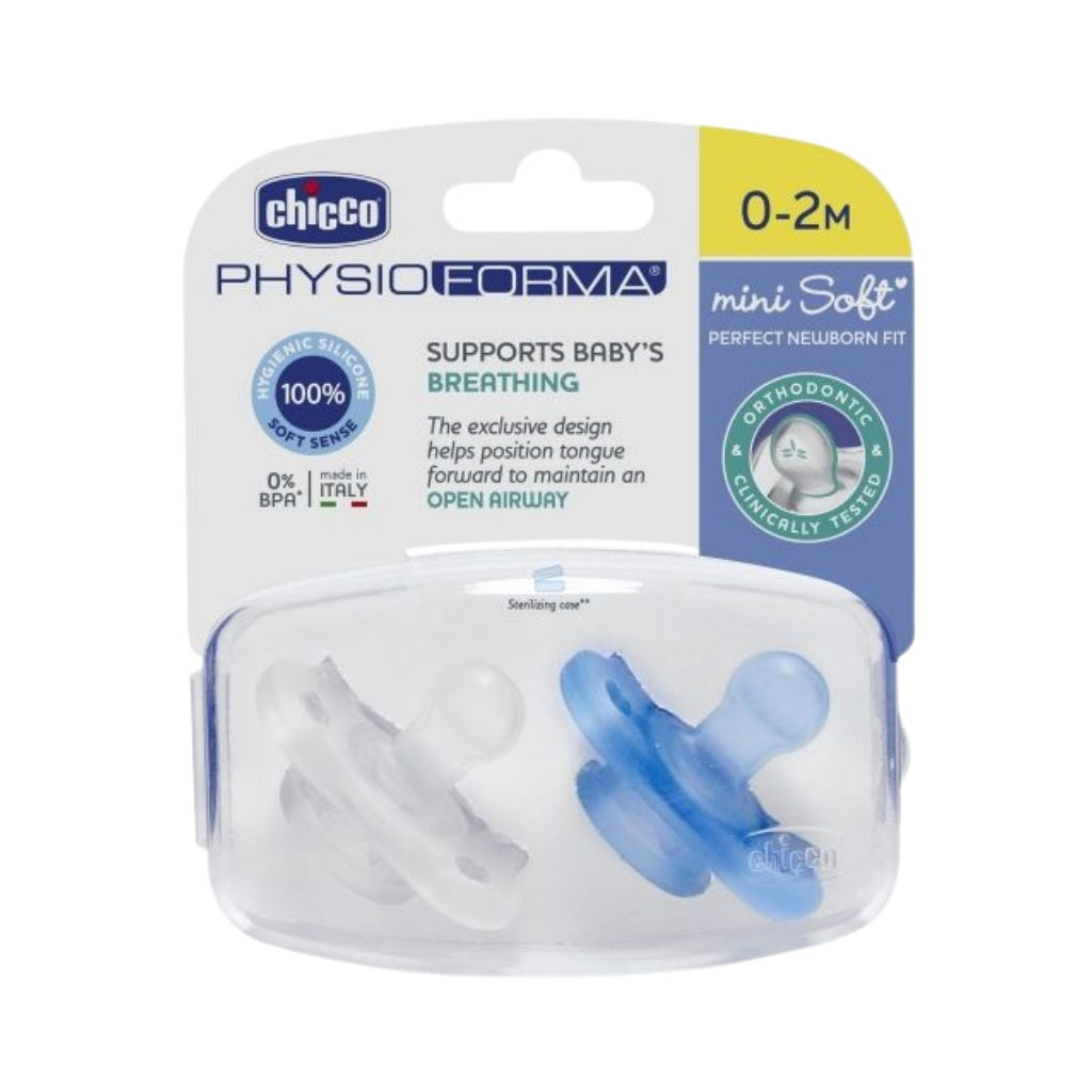 Chicco Mini Soft Chupeta Silicone Ortodôntica 2 Pçs 0-2M