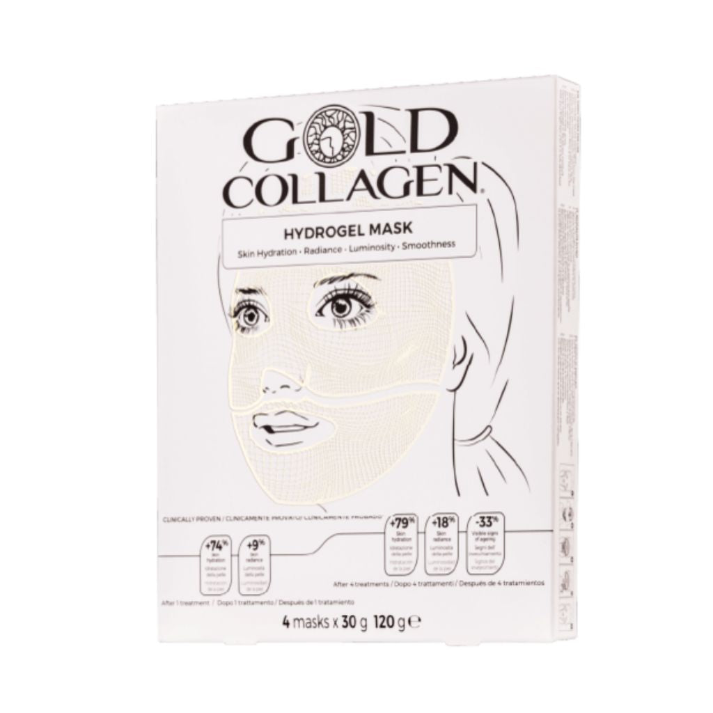 Gold Collagen Máscara Hidrogel Hidratação E Luminosidade 4X30G