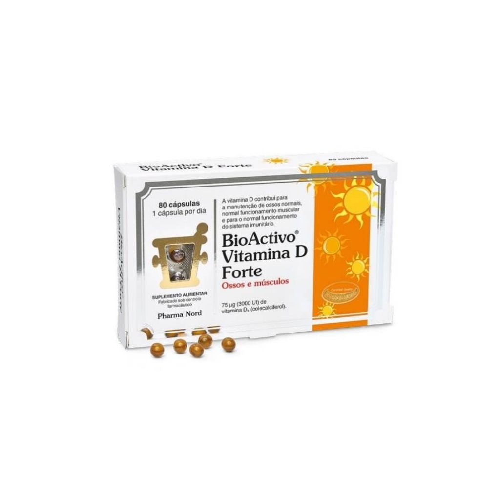 Pharma Nord Bioactivo Vitamina D Forte Imunidade Ossos E Dentes 80 Cápsulas
