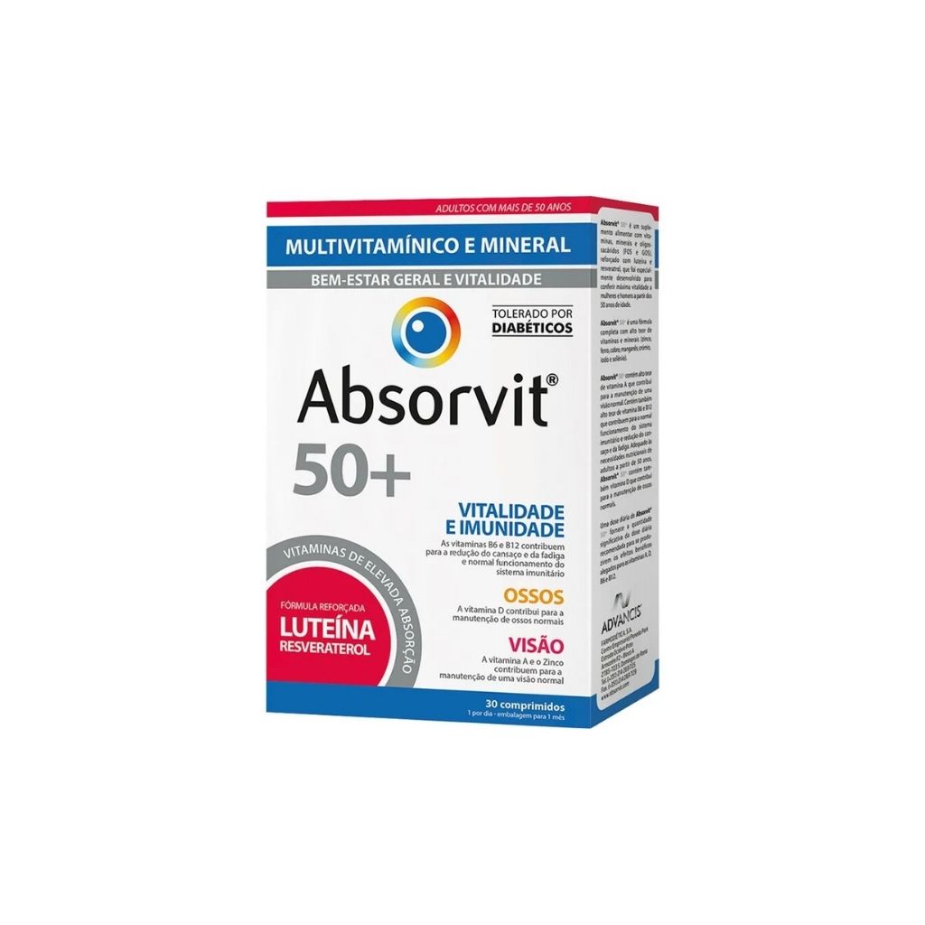 Absorvit Smart 50+ Desempenho Mental E Cerebral 30 Cápsulas