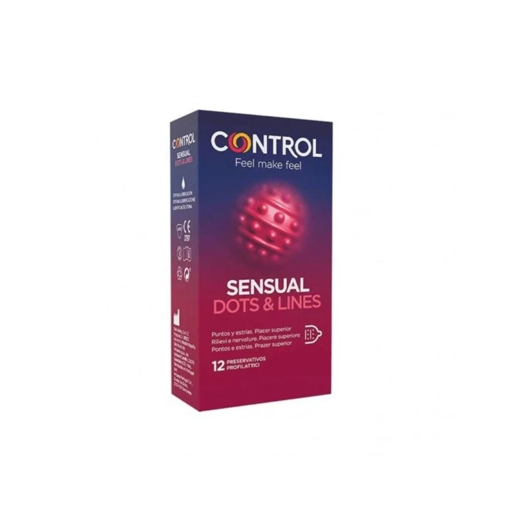 Control Sensual Xtra Dots Preservativo Estimulação Extrema 12 Unidades