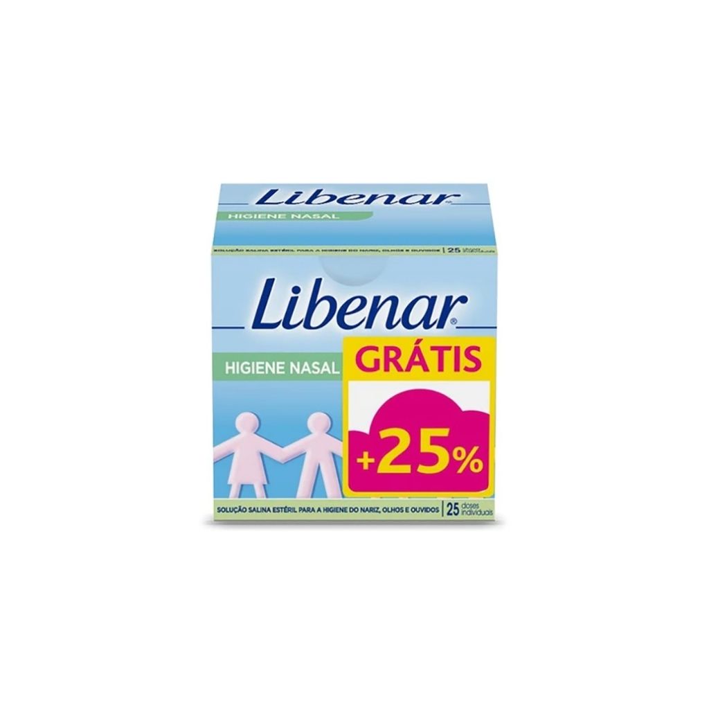 Libenar Soro Fisiológico Estéril Higiene Nasal, Ocular E Aerossolterapia 25 X 5 ml