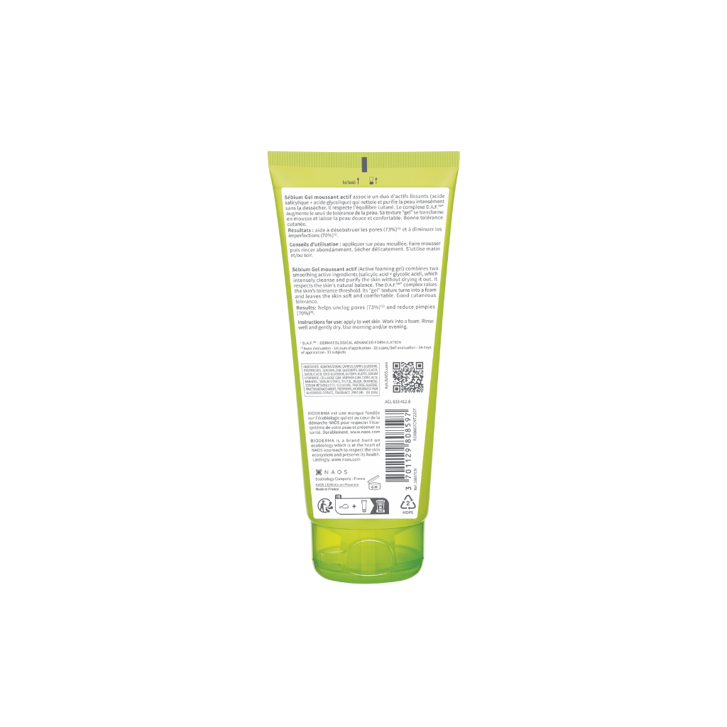 Bioderma Sébium Gel De Limpeza Ativo Desobstrui Poros Imperfeições 200ml