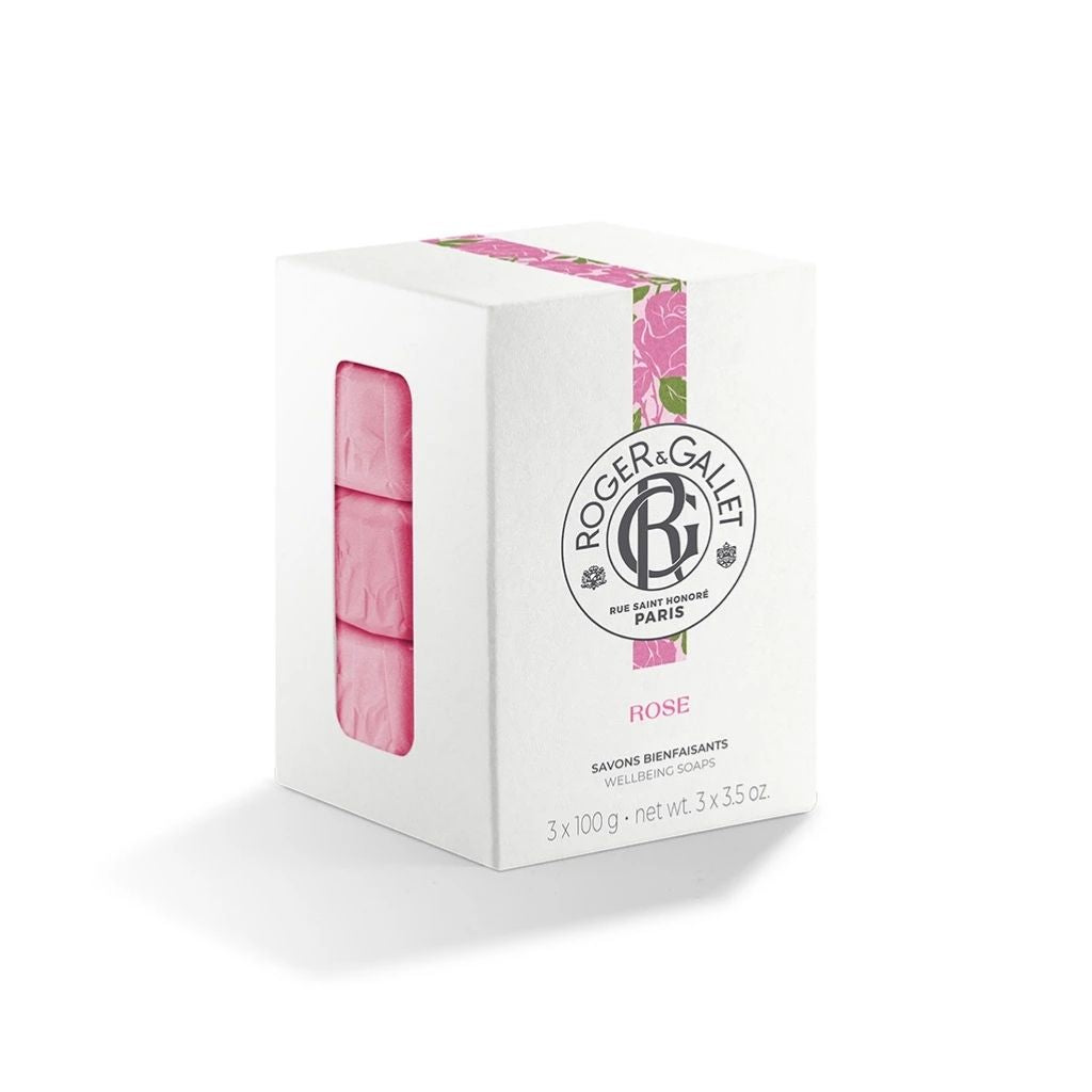 Roger & Gallet Rose Kit Sabonete Perfumado Bem-estar 100 g x 3