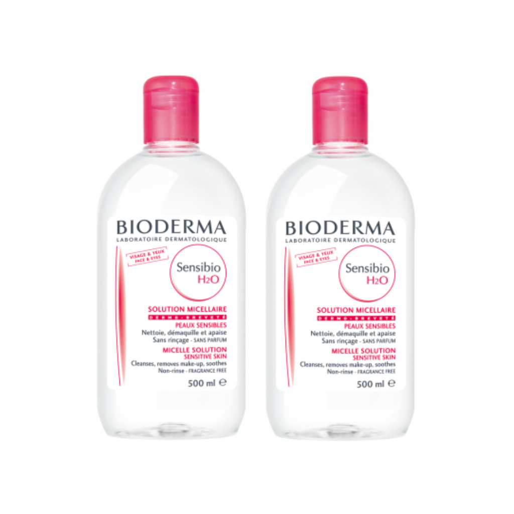 Bioderma Sensibio H2O Solução Micelar Limpeza E Remoção Maquilhagem Pele Sensível 2 X 500ml