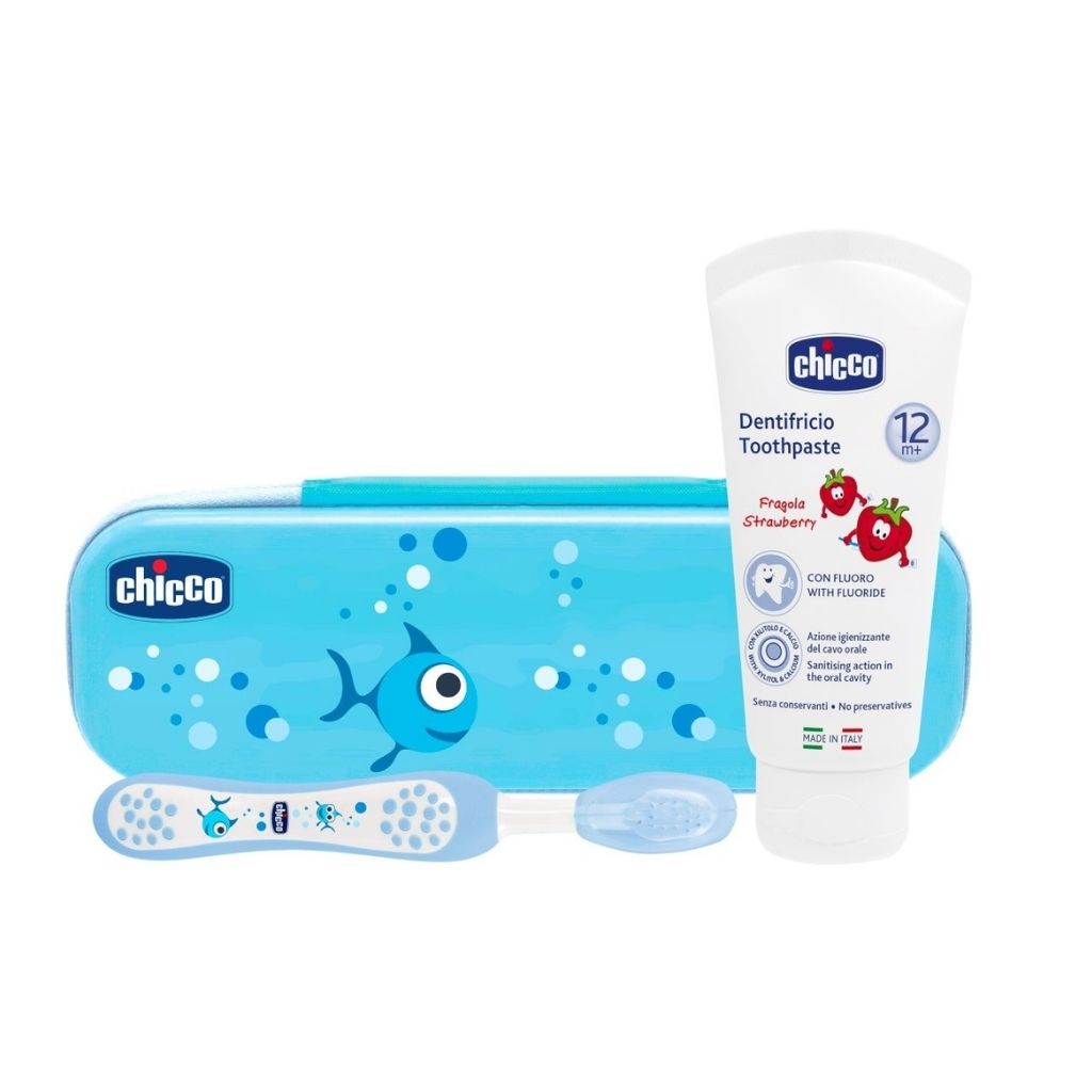 Chicco Conjunto de Higiene Oral Azul 12M+