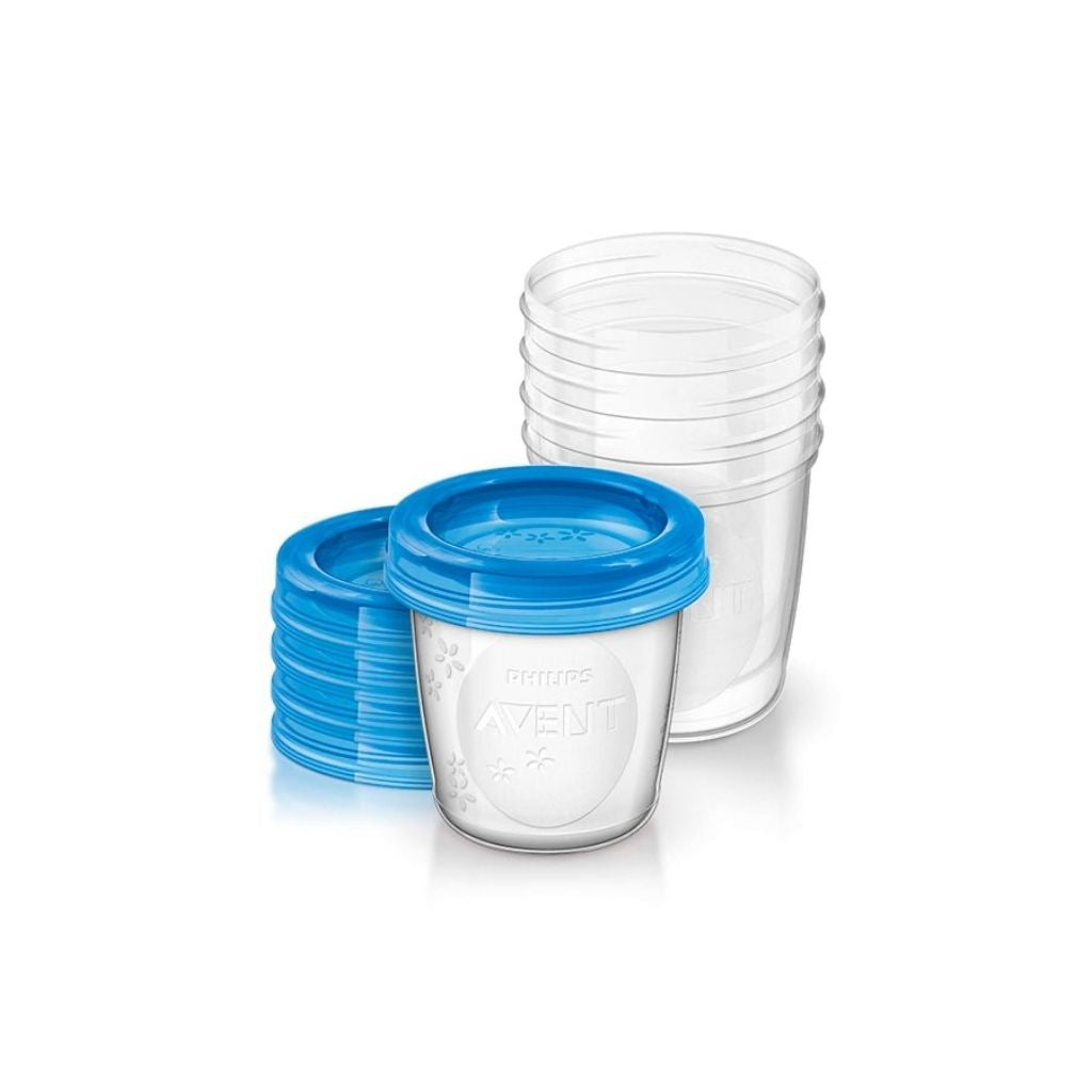 Philips Avent Recipiente Copo Para Armazenamento Leite/Alimentos 180ml X 5 + 5 Tampas