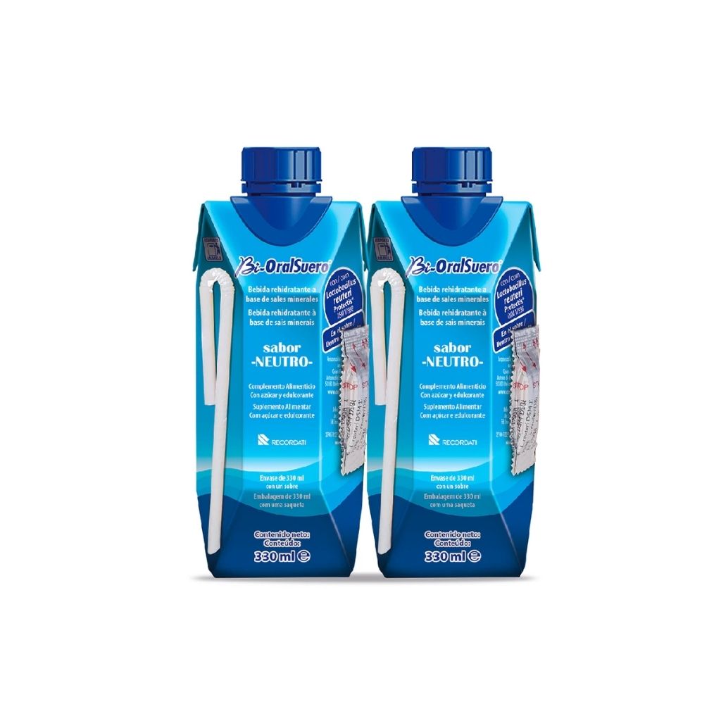 Bi-Oralsuero Solução Oral Neutro Hidratação E Restabelecimento Da Flora Intestinal 330ml X2