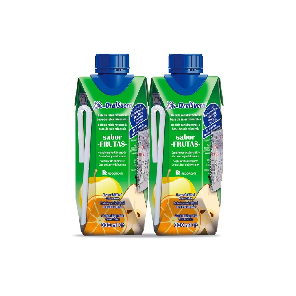 Bi-Oralsuero Solução Oral Frutas Re-Hidratação Líquidos E Sais Minerais 330ml X2