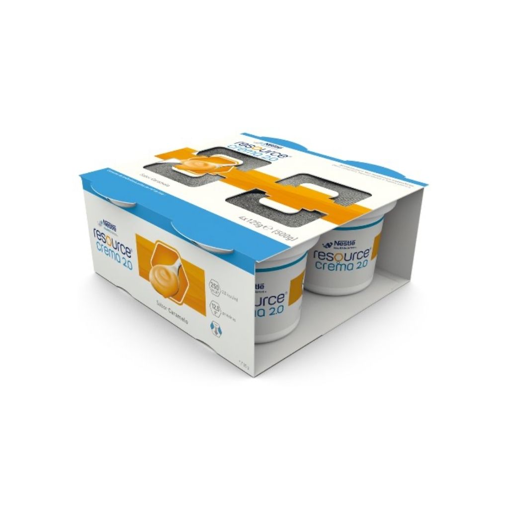 Nestlé Resource Crema 2.0 Creme Hipercalórico Hiperproteico Caramelo 125G X4