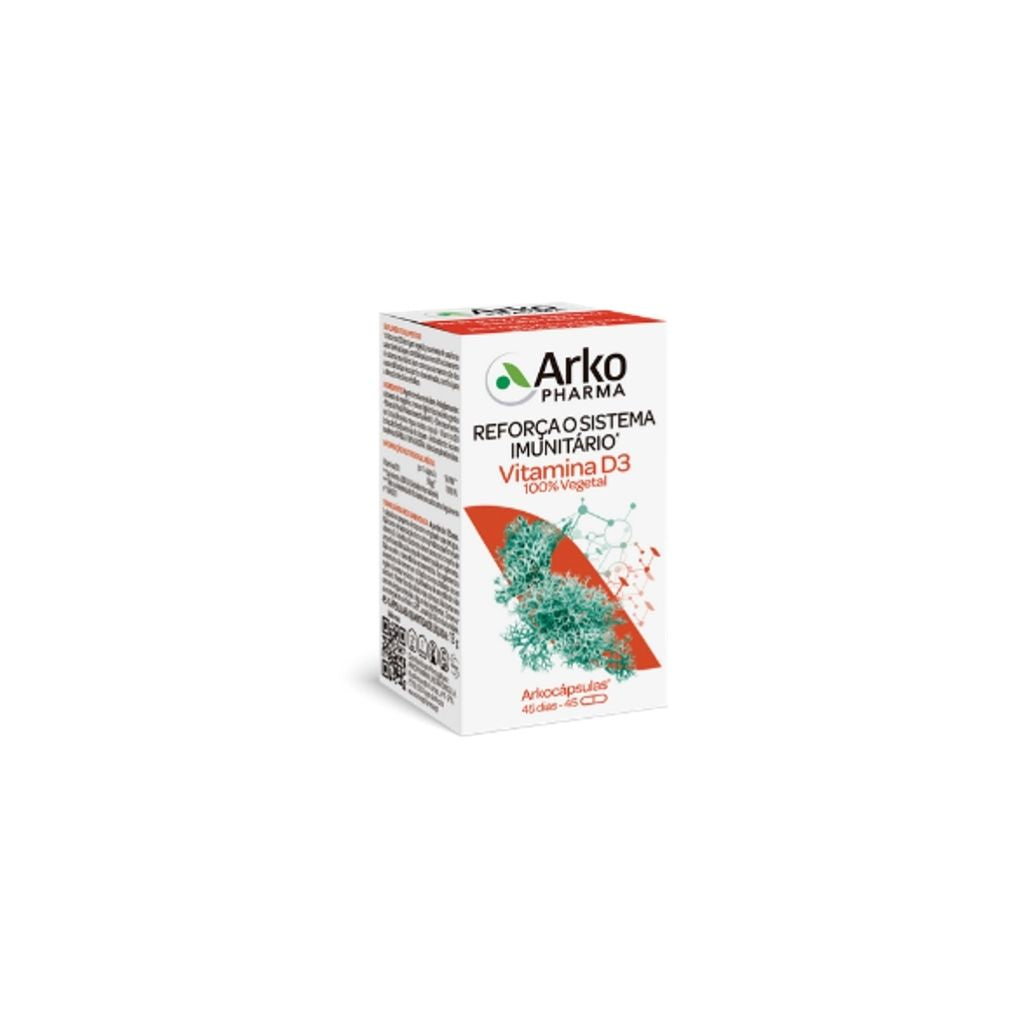Arkocápsulas Vitamina D3 Suporte Imunitário E Ossos 45 Cápsulas