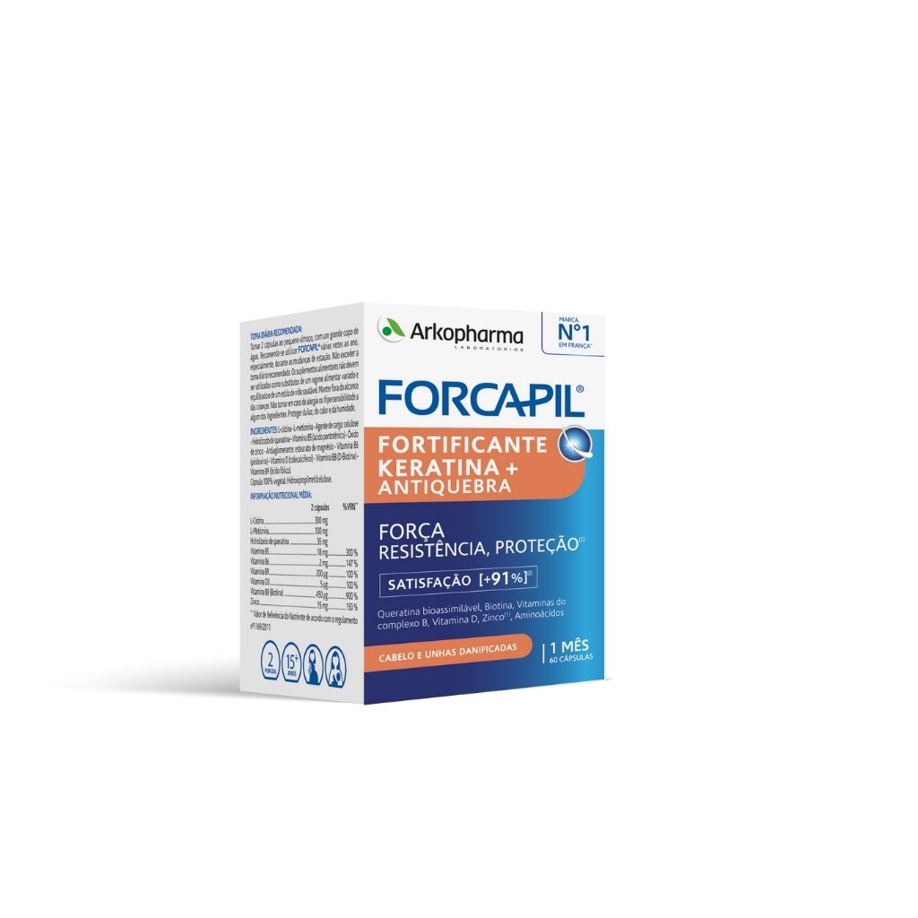 Forcapil Keratina + Fortificante Cabelo E Unhas 60 Cápsulas