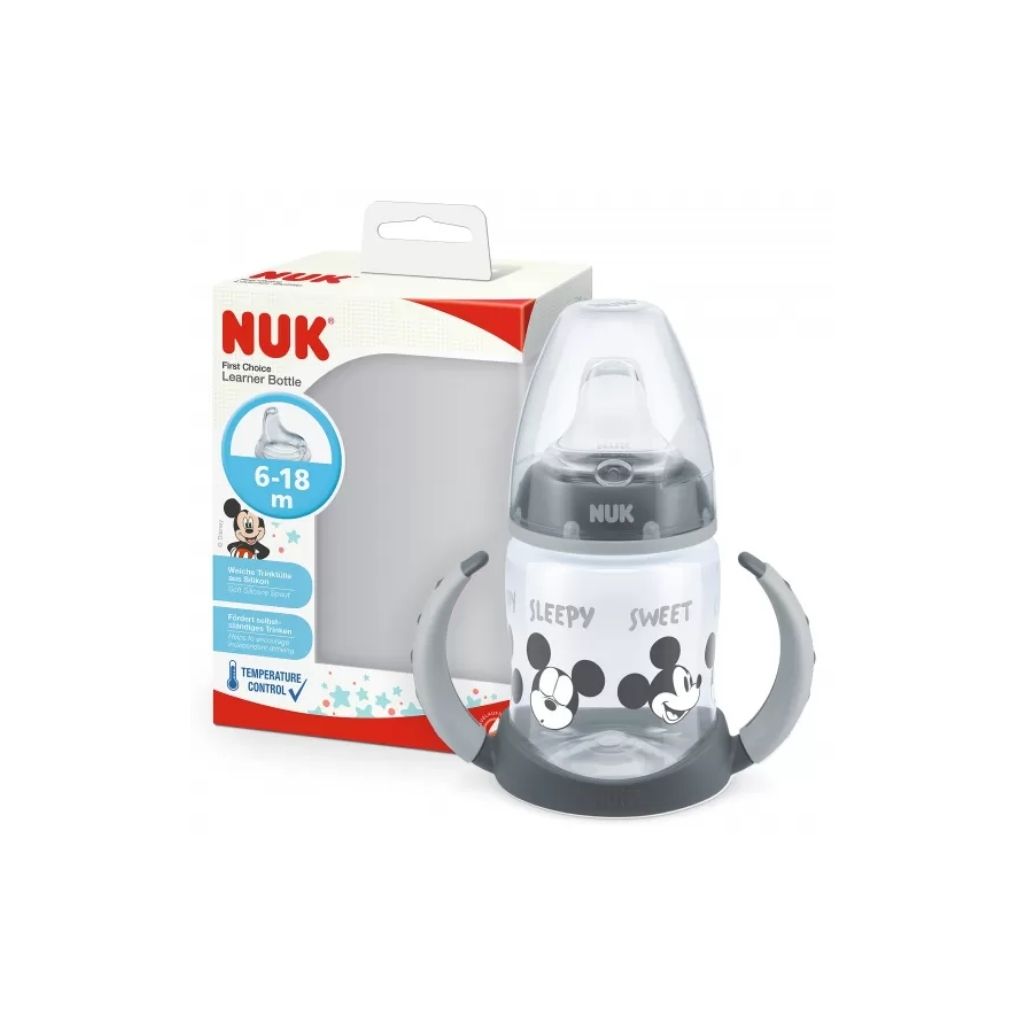 Nuk First Choice Biberão De Aprendizagem Mickey Mouse Controlo De Temperatura 150ml