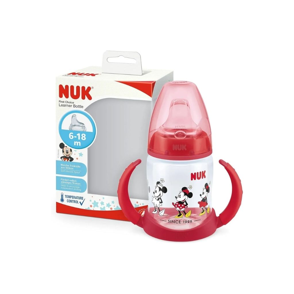 Nuk First Choice Biberão Aprendizagem Minnie Vermelho 150ml 6-18M