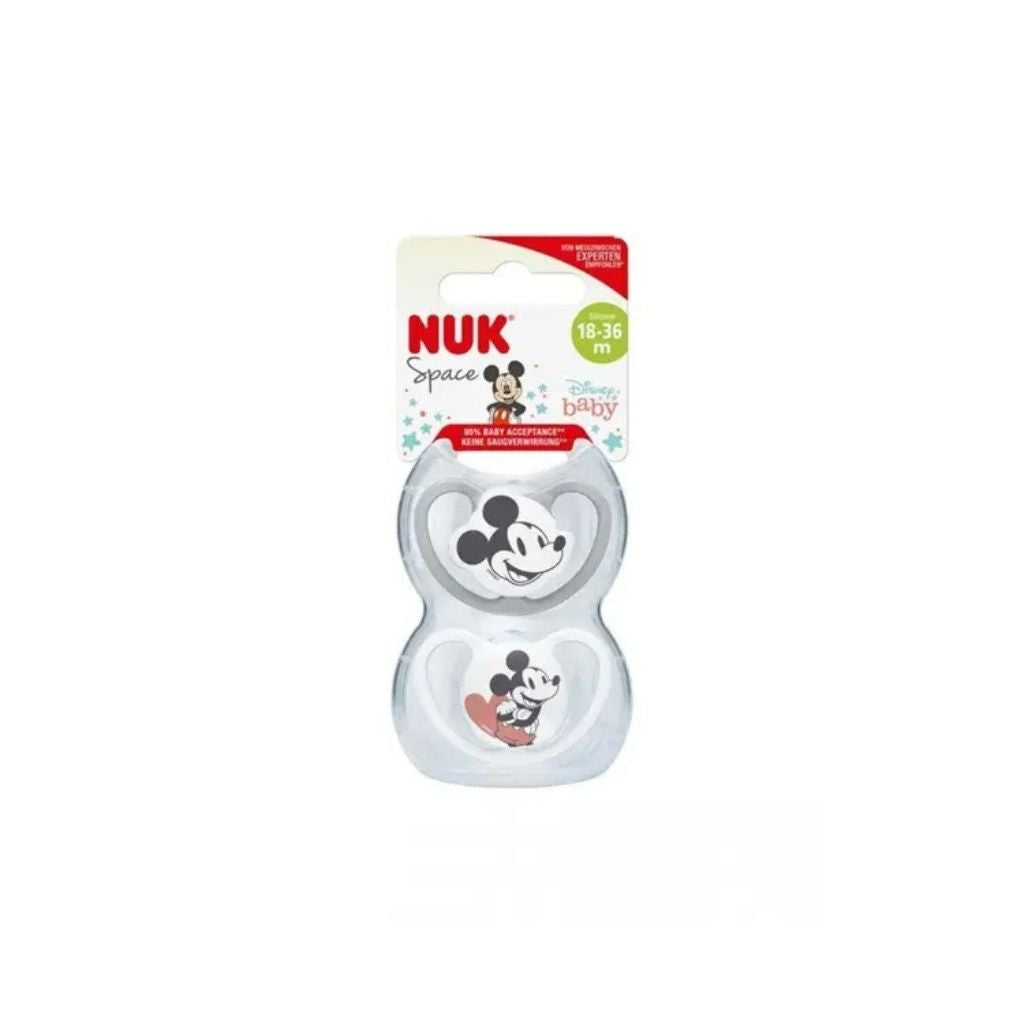 Nuk Space Disney Mickey Chupeta Silicone Conforto 18-36M 2 Unidades
