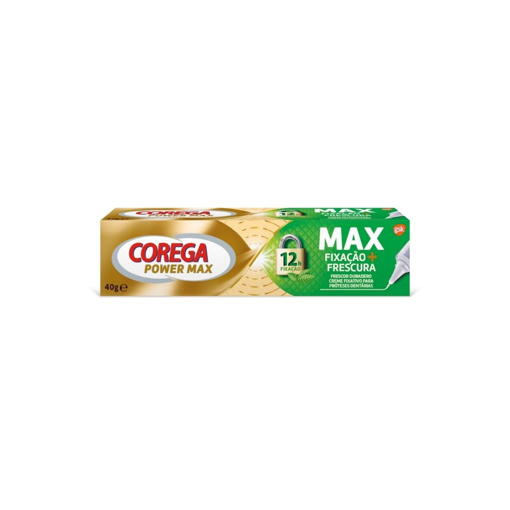 Corega Max Fixação + Frescor Creme Fixador De Prótese Dentária 40G
