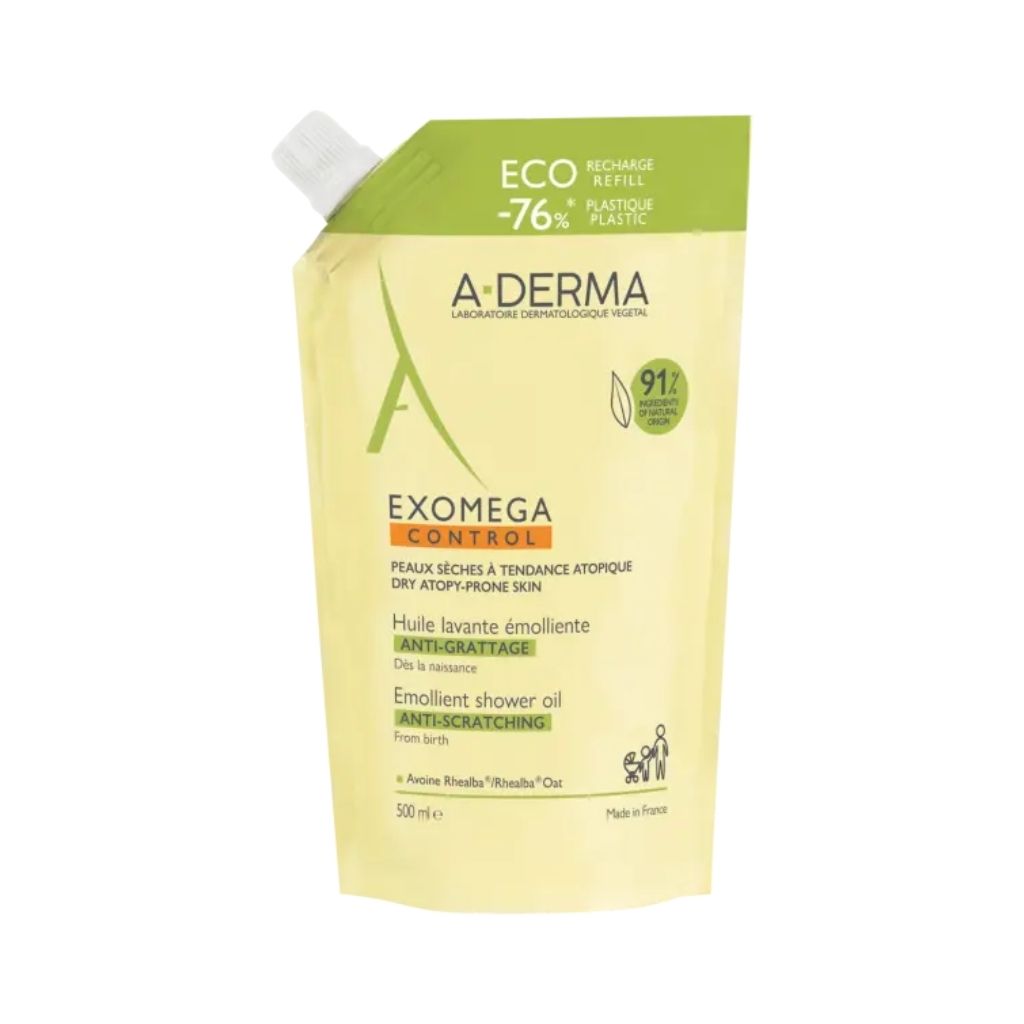 A-Derma Exomega Control Óleo De Duche Recarga Emoliente Antiprurido 500ml